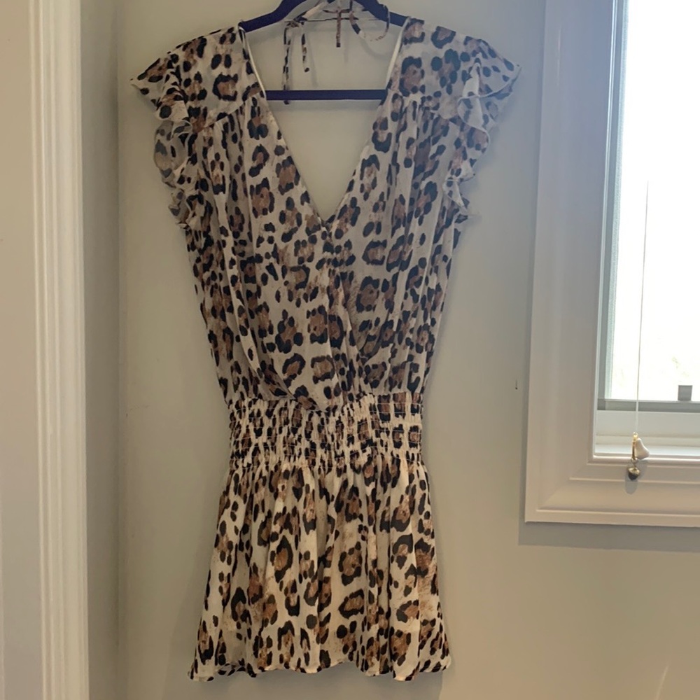 Blue Life Smocked Cheetah Dress